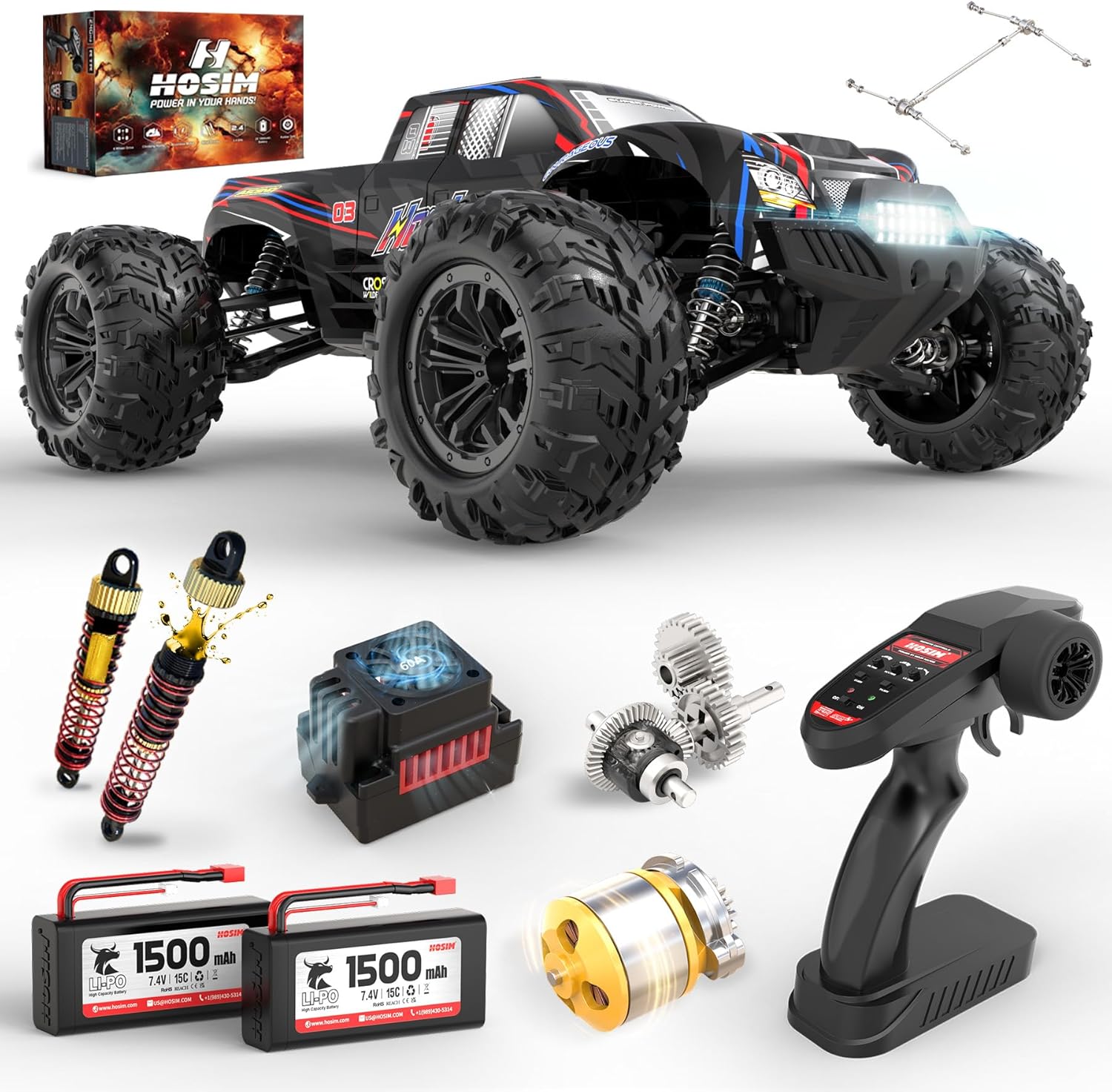 Rc Hobby Grade Monster Truck - Fırçasız 1:10 RC Canavar Kamyon, Yetişkinler