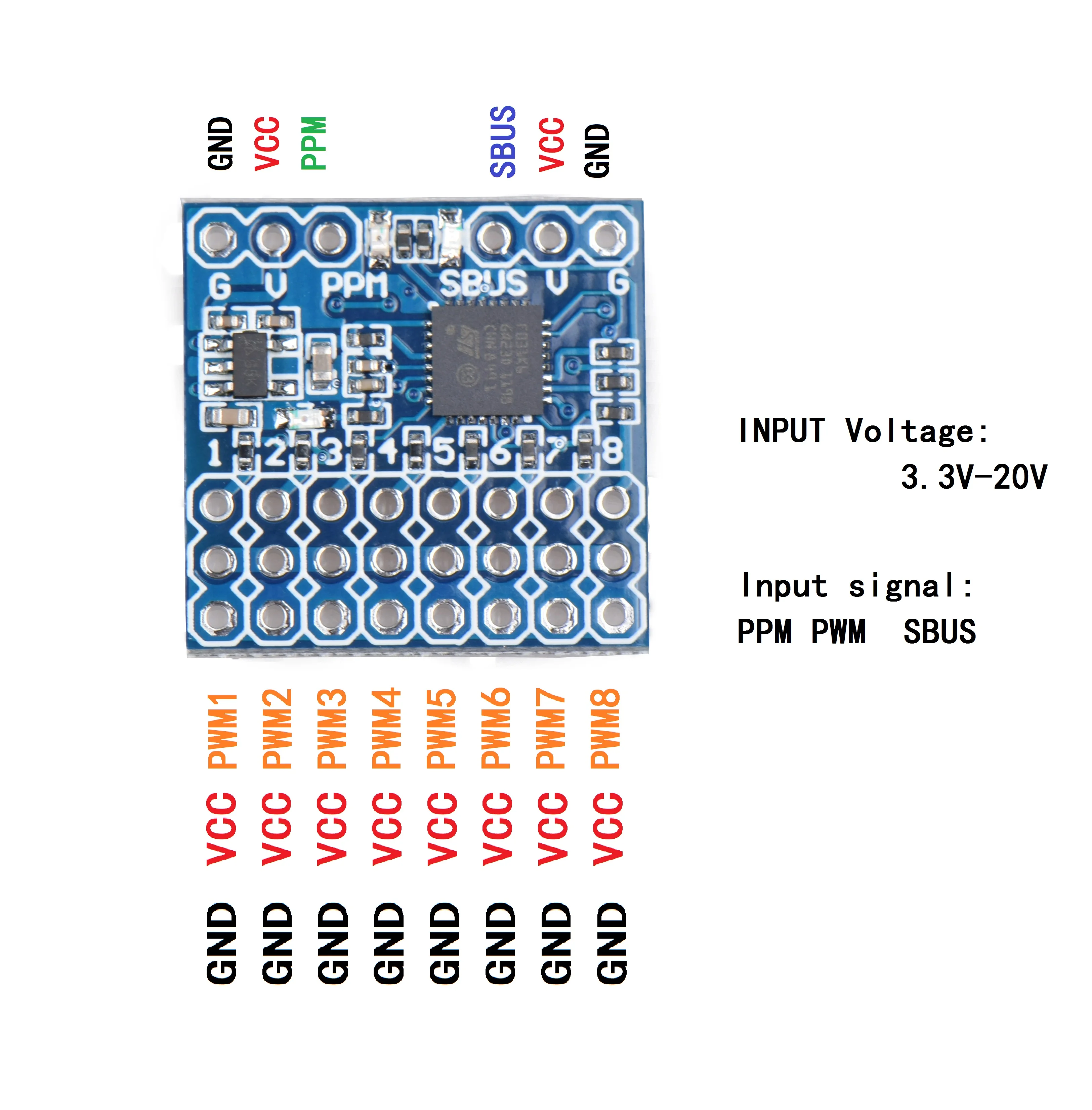 JHEMCU 8 Kanallı Alıcı, PWM, P - Receiver Sbus 8Ch incelemesi ve fiyatı